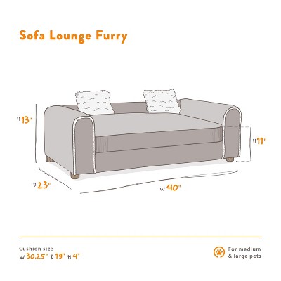 Charcoal Medium Orthopedic Elevated Pet Sofa with Memory Foam