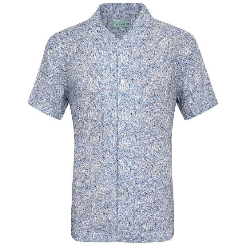 Mio Marino Mens Casual Button-Down Hawaiian Short Sleeve Shirt, 2 of 6