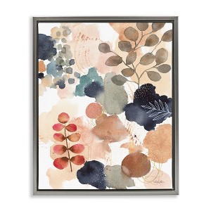 Stupell Industries Abstract Botanical Shape Collage Floating Frame Canvas Art, Gray, 25" x 31" - 1 of 4
