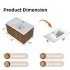 Gulches 30 inch Brown Wall Mounted Floating Fluted Bathroom Vanity with Ceramic Sink Drawers Modern Style - 4 of 4