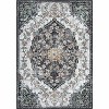 Washable Elegant Floral Rug, Thin Low Pile Carpet with Non-Slip Backing, Stain Resistant & Reinforced Edges for Living Room & Kitchen - 3 of 4