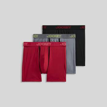 Jockey Generation™ Men's No Chafe Pouch Microfiber Boxer Briefs 3pk - Black/Red/Gray