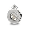 Black Bow Jewelry Charles Hubert Chrome-finish Skeleton Case Pocket Watch - 3 of 4