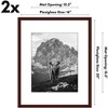 Americanflat 16x20 Picture Frame with Polished Plexiglass - Set of 2 - Use as 11x14 Frame with Mat or 16x20 Frame Without Mat - Mahogany - 2 of 4