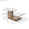 GDFStudio Leila 43.7" Wood and Glass 3-Tierer Z-Shape Coffee Table - 3 of 4
