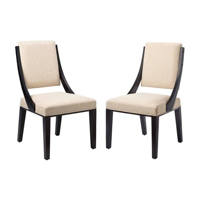 Modway Cambridge Upholstered Fabric Dining Chairs - Set of 2
