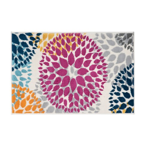 World Rug Gallery Modern Floral Circles Multi 2' X 3' Area Rug : Target