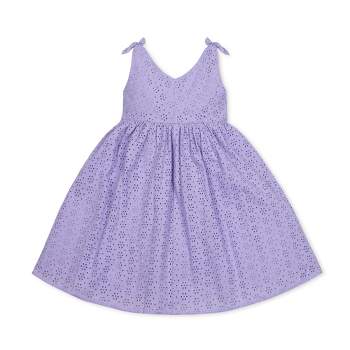 Hope & Henry Girls' Sleeveless Bow Shoulder Swing Dress, Toddler