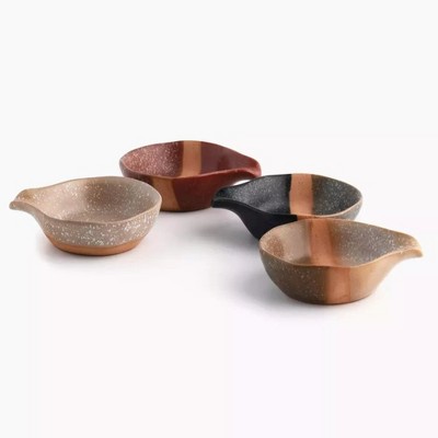 DUKA Set of 4 Tiny Stone Serving Bowls with Spout