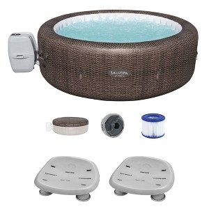 Bestway Coleman St Moritz AirJet Inflatable Hot Tub with EnergySense Cover and 2-Pack of SaluSpa Underwater Non-Slip Spa Seat with Adjustable Legs - 1 of 4