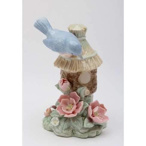 Kevins Gift Shoppe Ceramic Bluebird On Birdhouse Figurine - image 1 of 3