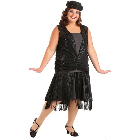 Halloweencostumes 5x Women Plus Size Black Jazz Flapper Costume Black Target