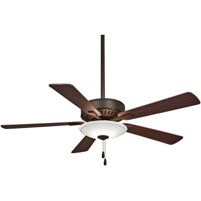 52" Minka Aire Rustic Indoor Ceiling Fan with LED Light Oil Rubbed Bronze Maple Dark Walnut Frosted White Glass for Living Room
