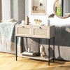 Tangkula Console Table Entryway Table Long Sofa Side Table w/ Open Shelf & Rattan Drawers - 3 of 4