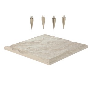 VEVOR Garden Stepping Stones, 4Pcs 15.5 x 15.5 in, Decorative Stepping Stones with Stakes, Weather-Resistant Plastic Pathway Pavers, Beige - 1 of 4