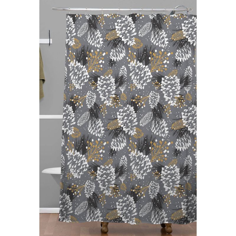 Heather Dutton Festive Forest Christmas Shower Curtain Gray - Deny Designs, 3 of 5