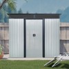 93.75"8ft x 6ft Outdoor Metal Storage with Lockable Sliding Doors and Transparent plate for Garden, Lawn (White and Black) - 2 of 4