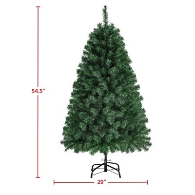 4.5ft Green Hinged Spruce Artificial Christmas Tree with PVC Tips