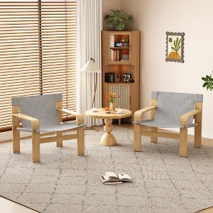 NicBex Modern Accent Chair Linen Fabric Reading Chair with Solid Wood Frame, Comfy Armchair for Living Room, Detachable and Washable - 1 of 4