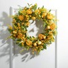 Sullivans Artificial Ranunculus Wreath 24"H; Yellow - 3 of 3