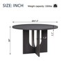 SereneCUSH 47.3" Round Dining Table for 4, Wooden Circle Dinner Pedestal Round Coffee Table for Kitchen Dining Room Living Room, Space Saving, Black - 3 of 4