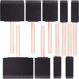 20-Piece Foam Brush Set – Flat Flexible Bevel-Tip Brushes with Wooden Handles for Paint, Stain, Varnish, Enamel, Latex & Crafts on Smooth Surfaces - 1 of 4