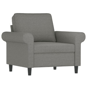 vidaXL Dark Gray Sofa Chair - Comfortable 1-Seater Lounge Chair with Thick Padding, Durable Polyester Fabric - 1 of 4