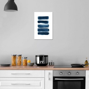 iCanvas Watercolor Brush Strokes Navy Blue by Nouveau Prints Canvas Print Wall Art - 1 of 3