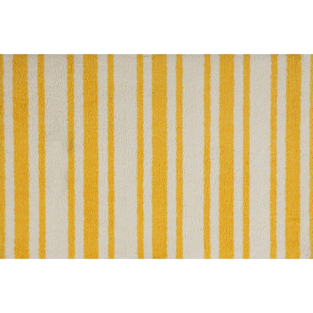 Photos - Doormat Bungalow Flooring 2'x3' ColorStar Timeless Stripe Door Mat Yellow  
