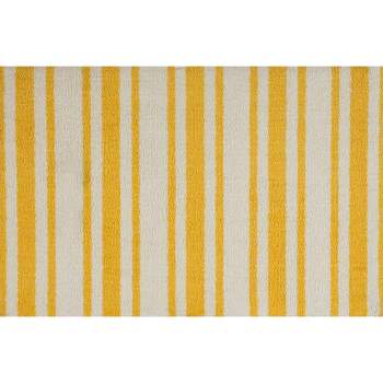 2'x3' ColorStar Timeless Stripe Door Mat Yellow - Bungalow Flooring