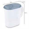 Sterilite Plastic Pitcher Water Jug Drink Dispenser Blue Atoll Lid and Tab with Clear Base and Grip Handle for Kitchen and Home, Washed Blue - image 3 of 4