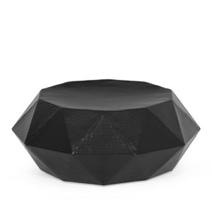 GDFStudio Barger Modern Handmade Aluminum Polygonal Coffee Table, Black - 1 of 4