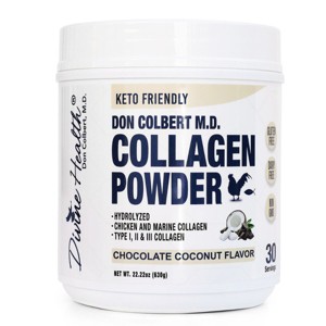Divine Health - Hydrolyzed Type I, II & III Collagen Drink Mix Powder - Sugar Free Chocolate Coconut Flavor - 22.22oz - 1 of 4