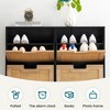 Freestanding Rattan 4 Flip Door Shoe Cabinet Organizer, Shoe Rack Storage Cabinet with 3-Tier Adjustable Shelves for Entryway, Entrance - 4 of 4