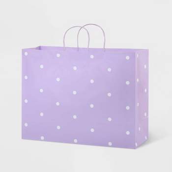 Medium Purple Geometric Pattern With Glitter Gift Bag