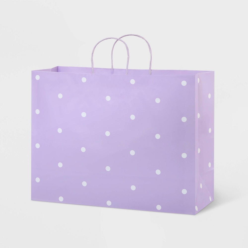 Photos - Other Souvenirs Large Dot Gift Bags Purple - Spritz™: Medium Size, Girl's Birthday & Easte