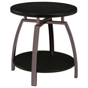 Dacre Round End Table Charcoal/Black Nickel - Coaster - 1 of 4