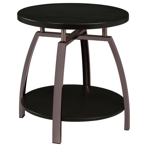 Dacre Round End Table Charcoal/Black Nickel - Coaster - image 1 of 4