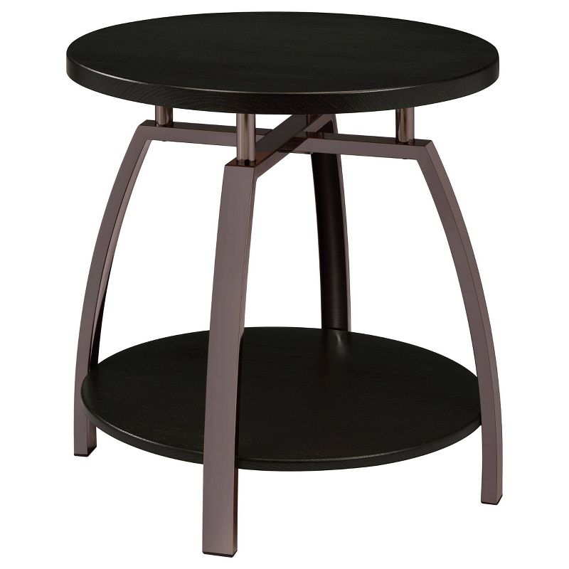 Dacre Round End Table Charcoal/Black Nickel - Coaster, 1 of 6