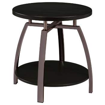 Dacre Round End Table Charcoal/Black Nickel - Coaster
