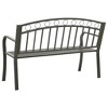 vidaXL Patio Bench 49.2" - Industrial Gray Powder-Coated Steel - Comfortable and Durable Outdoor Furniture with Weather Resistance and Armrests - 4 of 4