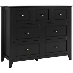 Jojoka 7-Drawer Wood Dresser with Metal Handles – Modern Minimalist Chest of Drawers for Bedroom, Living Room, Hallway Storage Organizer - 1 of 4