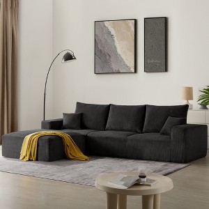 Gericco 113" Boneless Sectional Cloud Couch Sofa Bed for Living Room, Modular Modern Lounge 3 Seater Couches with Chaise, No Assemble - 1 of 4