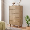 Modern Wooden 5 Drawer Dresser with Vintage Pattern Design, Tall Dresser with Deep Drawers for Bedroom, - 4 of 4