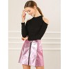 INSPIRE CHIC Women's Metallic Shiny Holographic High Waist Zipper Mini Skirts - 4 of 4