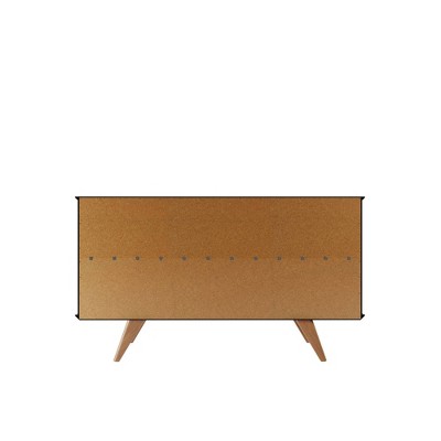 Tudor 59'' Mid-Century Black and Maple Cream Engineered Wood Sideboard