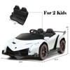Infans 12V 2-Seater Licensed Lamborghini Kids Ride On Car w/ RC & Swing Function White - 2 of 4