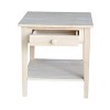 Spencer End Table - International Concepts: Solid Wood, Unfinished, with Storage Drawer & Shelf - image 4 of 4