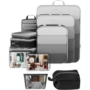 9/11 Set Compression Packing Cubes Travel Essentials,Compressible Expandable Large Luggage Suitcase Organizer - 1 of 4