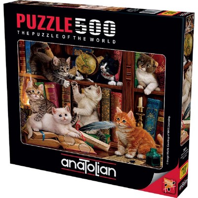 Anatolian Kittens in the Library 500 pc   Jigsaw Puzzle 3618